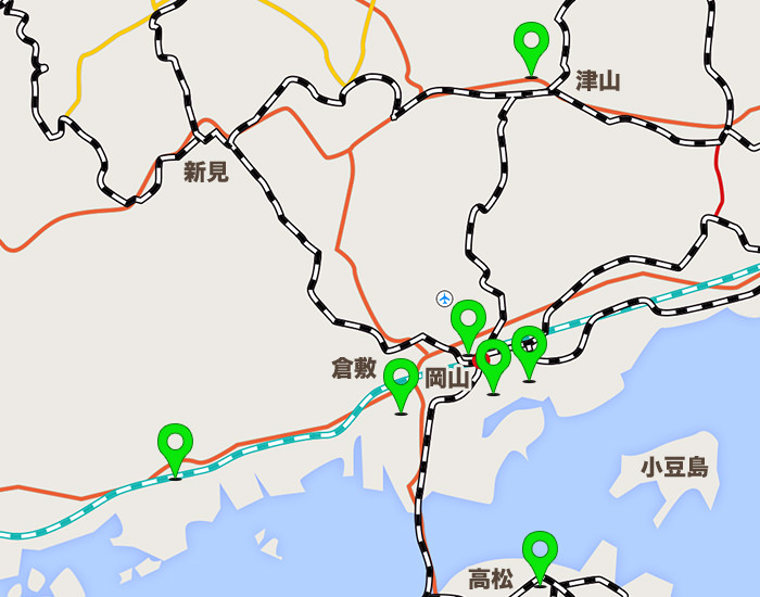 岡山エリアコールマップ